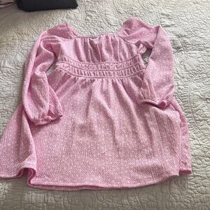 Art Class Pink Textured Kids Blouse